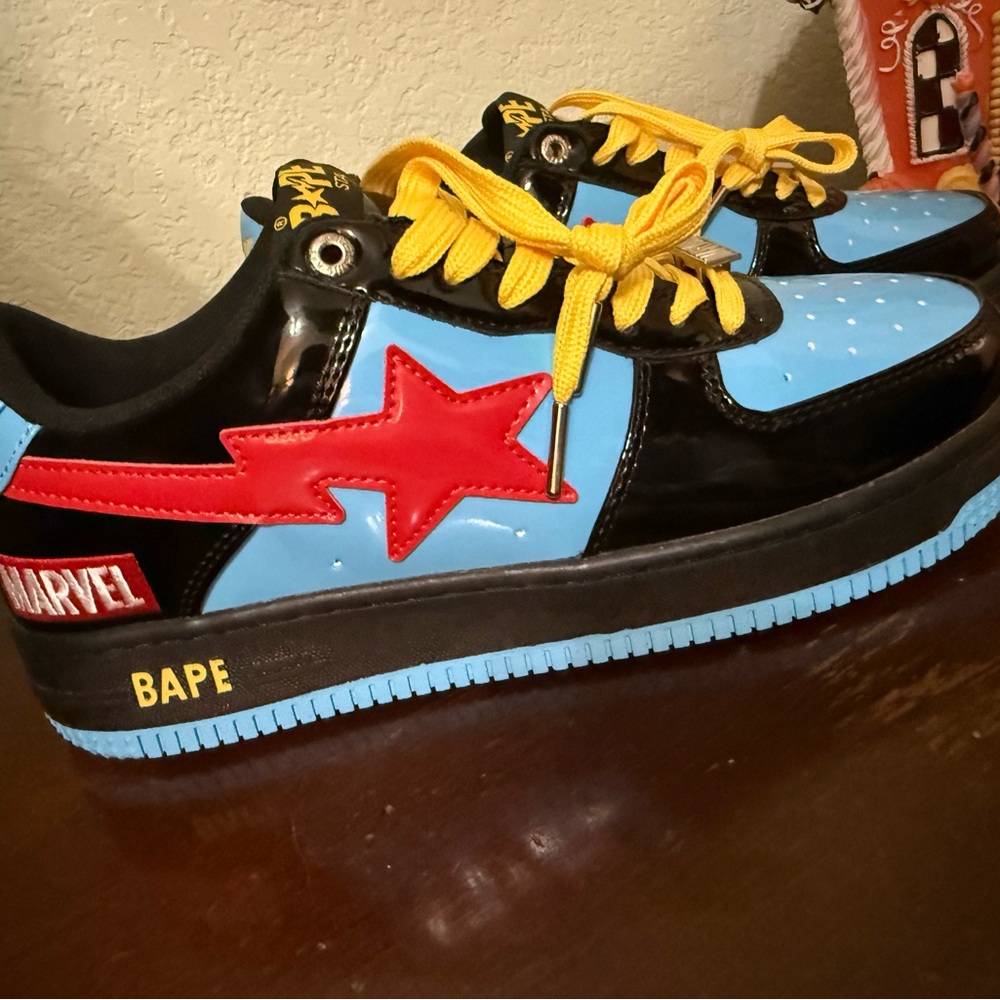 Bape Blue Red Sneakers Vibrant Design